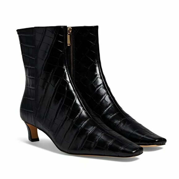 Michael Kors Women's Cosmo Croc-Embossed Booties Kitten Heel Size 5 (MSRP $175)